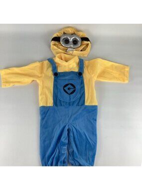 Despicable Me Minion Costume Infant Hat Jumpsuit Halloween 3-6mo Rubie's 2016